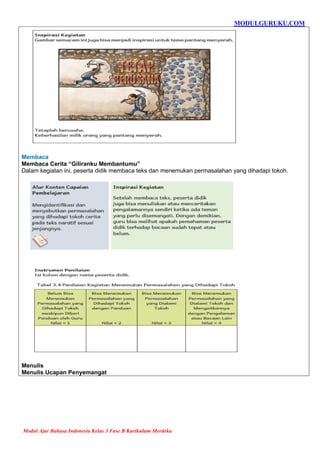 Modul Ajar Bahasa Indonesia Kelas 3 Fase B Kurikulum Merdeka | PDF