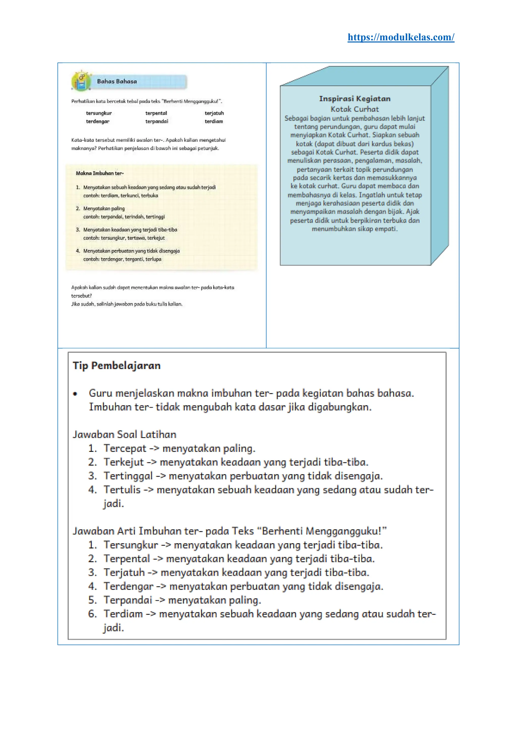 Modul Ajar Bahasa Indonesia Kelas 5 Fase C Kurikulum Merdeka | PDF