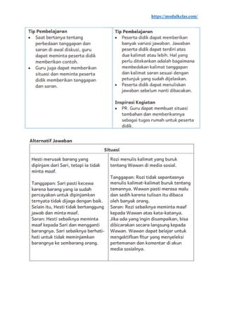 Modul Ajar Bahasa Indonesia Kelas 5 Fase C Kurikulum Merdeka | PDF