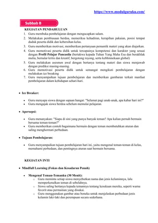 Modul Ajar Deep Learning Pendidikan Pancasila Kelas 1 Kurikulum Merdeka ...