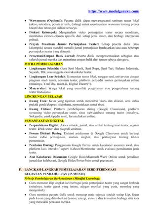 Modul Ajar Deep Learning Seni Teater Kelas 12 Kurikulum Merdeka | PDF