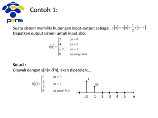 Modul ajar dsp_2020-bab_4_sistem linear time invariant | PPTX