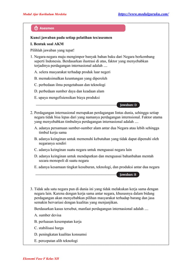 Modul Ajar Ekonomi Kelas 12 Fase F Kurikulum Merdeka | PDF