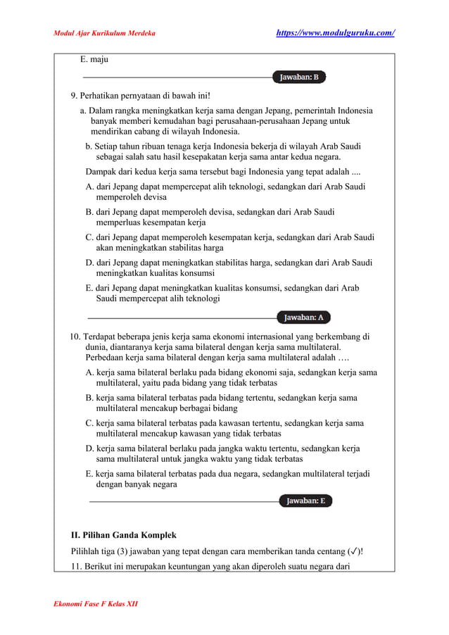 Modul Ajar Ekonomi Kelas 12 Fase F Kurikulum Merdeka | PDF