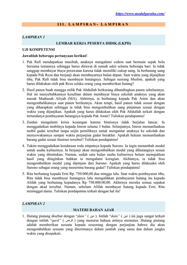 Modul Ajar Fikih Kelas 9 Fase D Kurikulum Merdeka Pdf