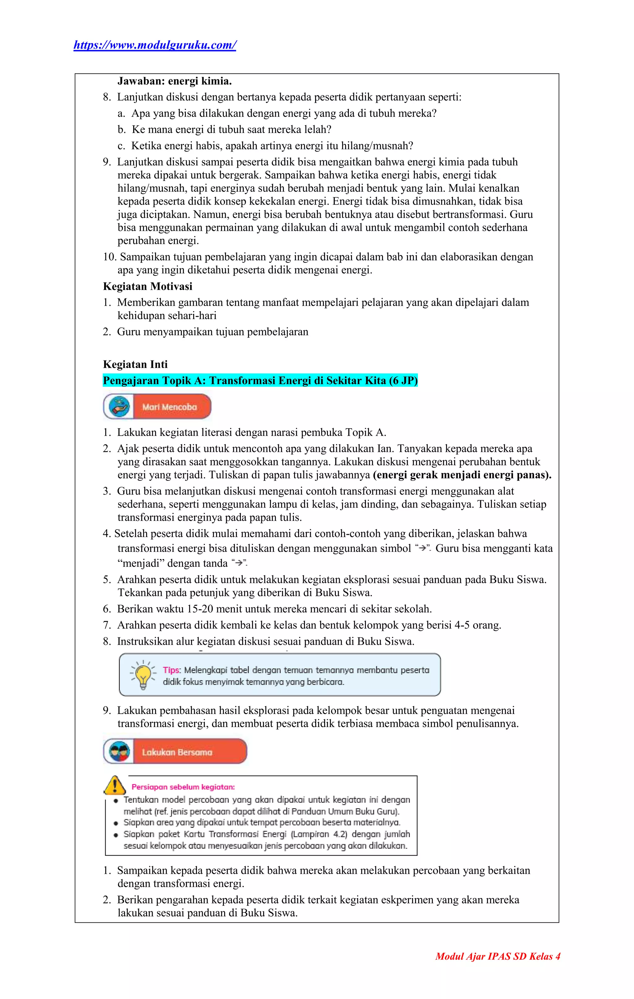 Modul Ajar IPAS Kelas 4 Fase B Kurikulum Merdeka | DOCX