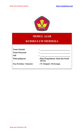 Modul Ajar IPAS Kelas 4 Fase B Kurikulum Merdeka | PDF
