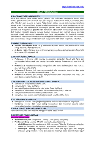 Modul Ajar KBC Akidah Akhlak Kelas 8 MTs | PDF