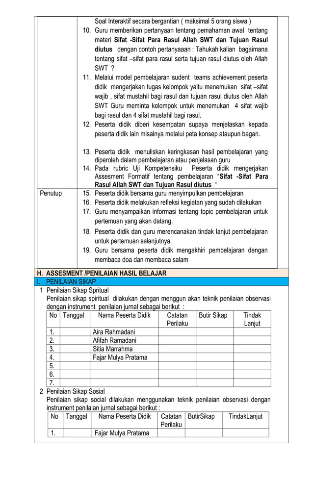 Nathe Rasul Sw MODUL AJAR KELAS 4 SIFAT -SIFAT RASUL ALLAH SWT dan TUJUAN RASUL DIUTUS ...