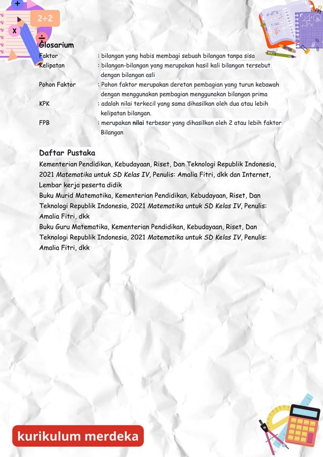 Modul Ajar Kelas 5 Kpk Dan Fpb Kurikulum Merdeka Pdf