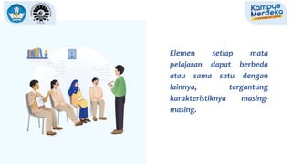 Elemen setiap mata
pelajaran dapat berbeda
atau sama satu dengan
lainnya, tergantung
karakteristiknya masing-
masing.
 