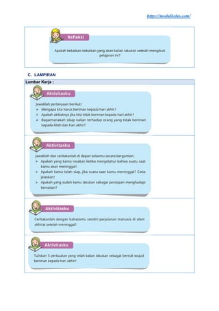Modul Ajar PAI dan Budi Pekerti Kelas 5 Fase C Kurikulum Merdeka | PDF