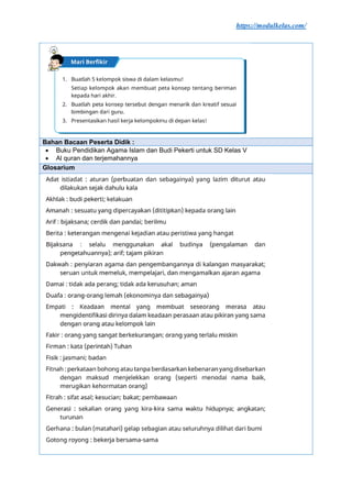Modul Ajar PAI dan Budi Pekerti Kelas 5 Fase C Kurikulum Merdeka | PDF