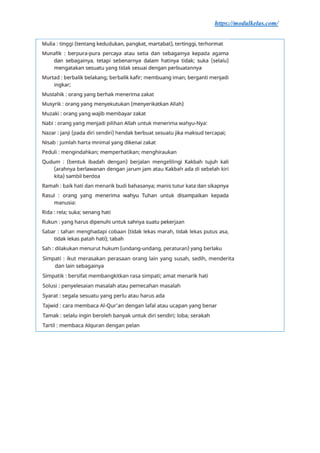 Modul Ajar PAI dan Budi Pekerti Kelas 5 Fase C Kurikulum Merdeka | PDF