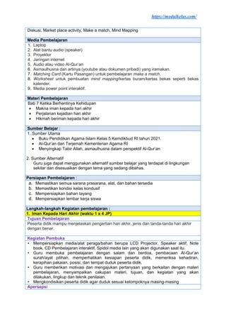 Modul Ajar PAI dan Budi Pekerti Kelas 5 Fase C Kurikulum Merdeka | PDF