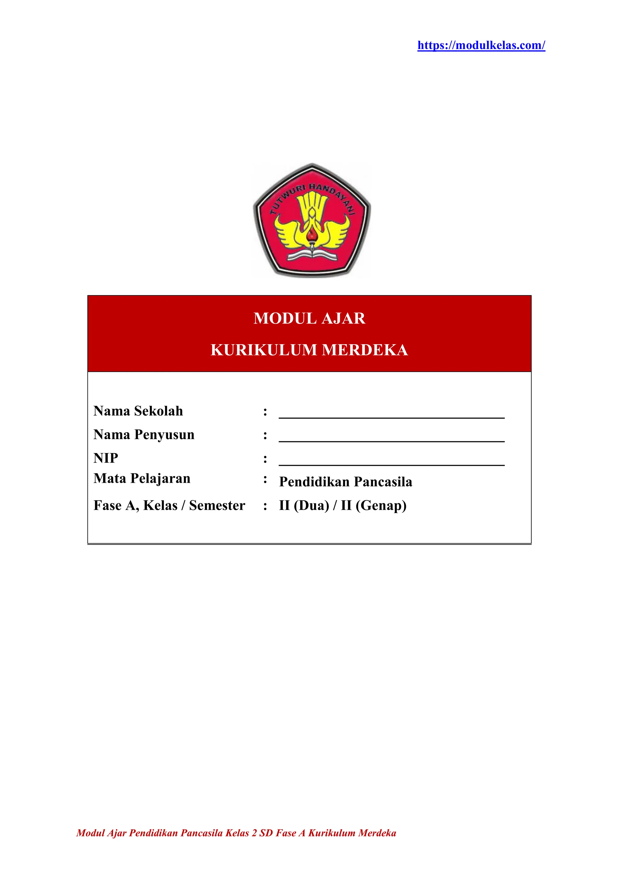 Modul Ajar Pendidikan Pancasila Kelas 2 Fase A Kurikulum Merdeka | PDF