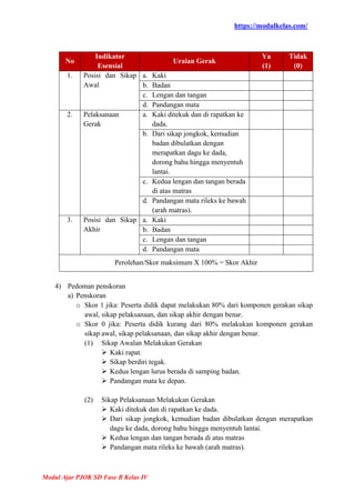 Modul Ajar PJOK Kelas 4 Fase B Kurikulum Merdeka | PDF