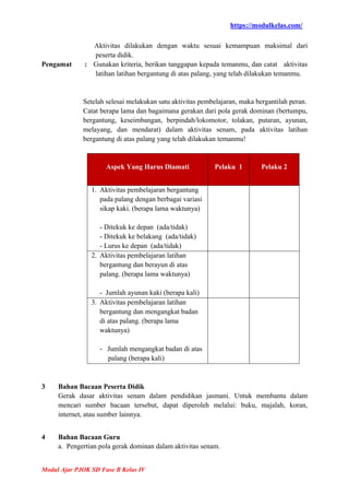 Modul Ajar PJOK Kelas 4 Fase B Kurikulum Merdeka | PDF