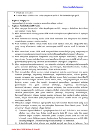 Modul Ajar PJOK Kelas 4 Fase B Kurikulum Merdeka | PDF