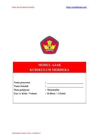 MODUL AJAR MATEMATIKA KELAS 2 FASE A KURIKULUM MERDEKA - MODULKELAS.COM