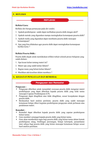 MODUL AJAR MATEMATIKA KELAS 2 FASE A KURIKULUM MERDEKA - MODULKELAS.COM