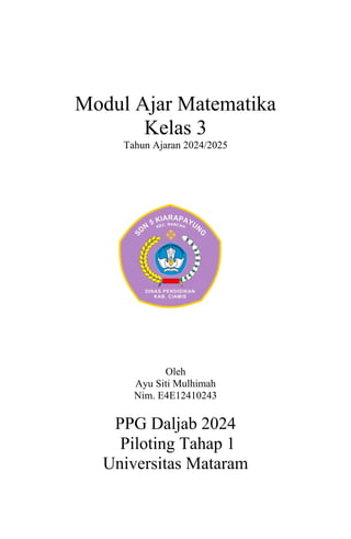 MODUL AJAR MATEMATIKA KELAS 3 BAB 2.docx