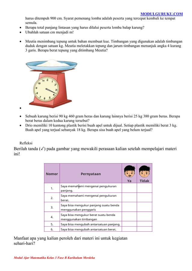 Modul Ajar Matematika Kelas 3 Fase B Kurikulum Merdeka | PDF