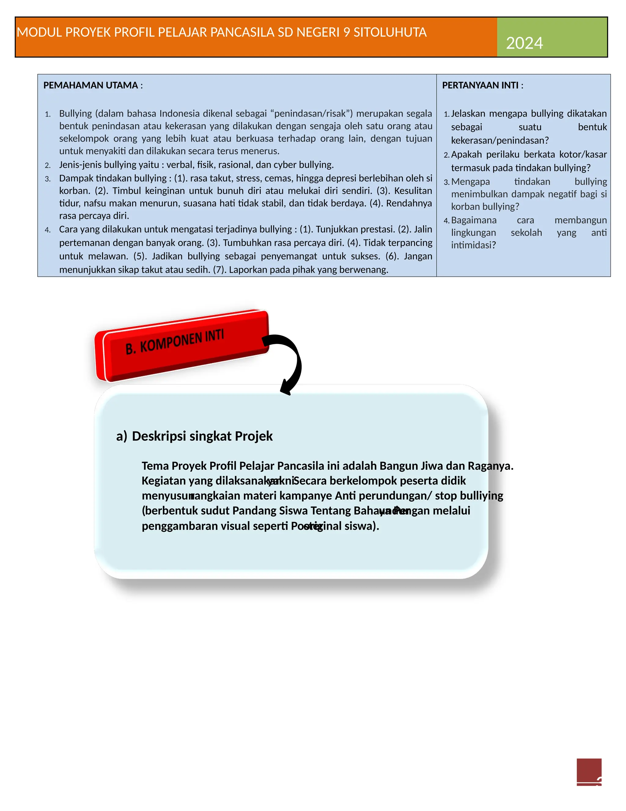 Modul ajar P5 kurikulum merdeka tahun ajaran | DOCX