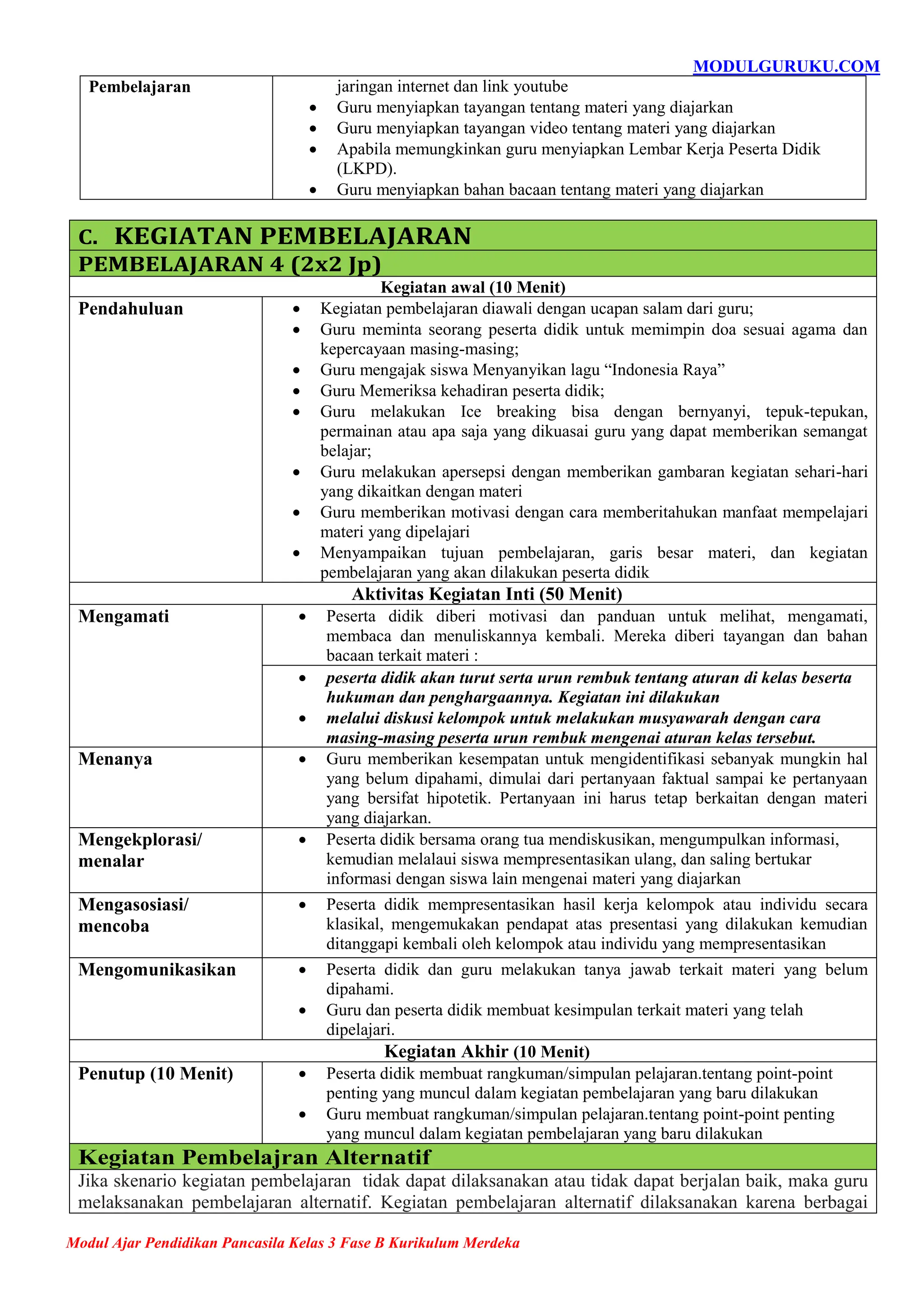 Modul Ajar Pendidikan Pancasila Kelas 3 Fase B Kurikulum Merdeka | PDF