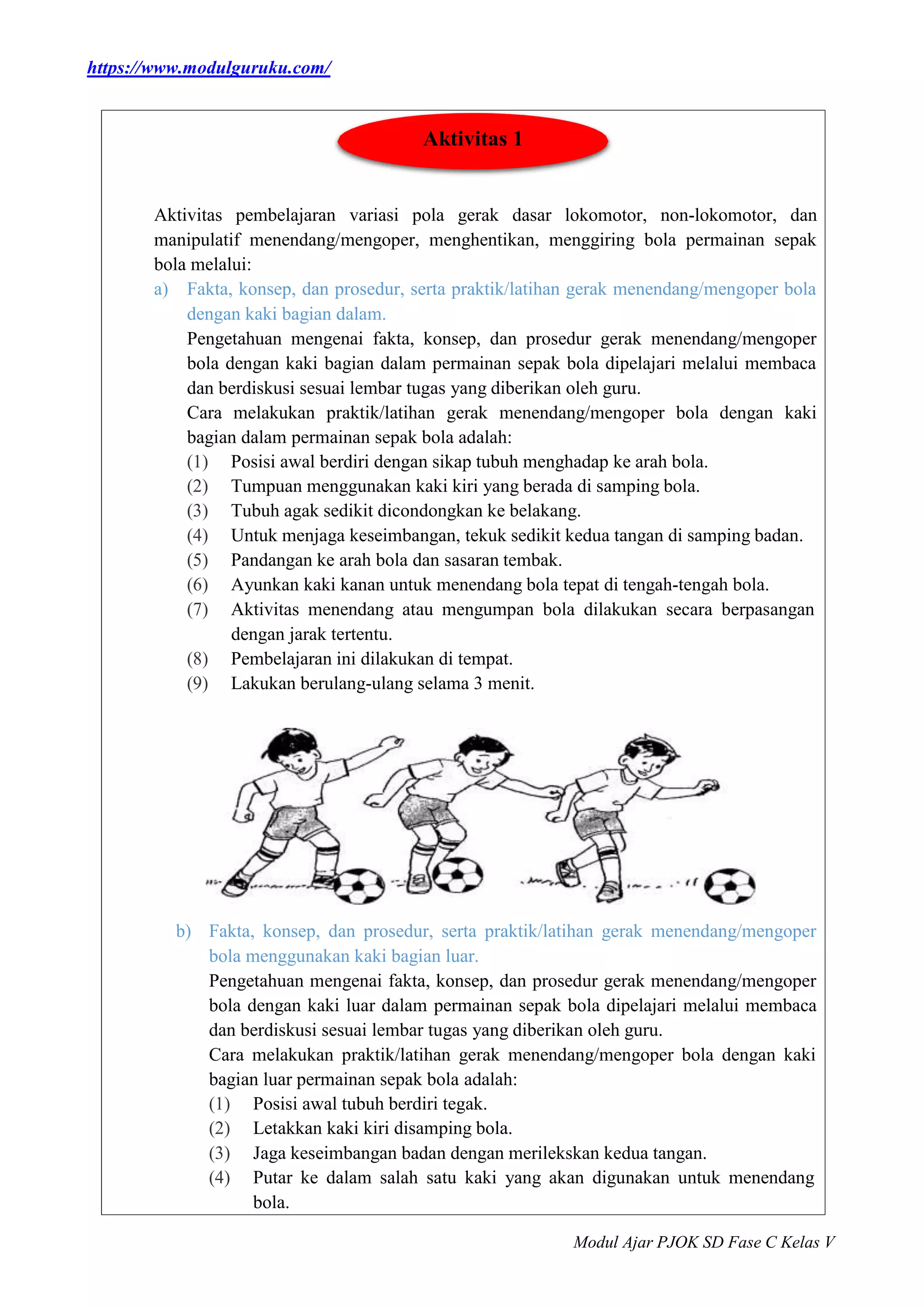 MODUL AJAR PJOK FASE C KELAS 5 KURIKULUM MERDEKA | DOCX