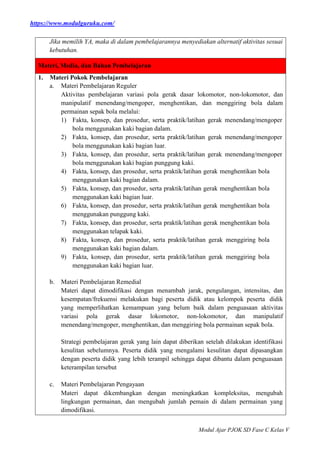 MODUL AJAR PJOK FASE C KELAS 5 KURIKULUM MERDEKA | DOCX