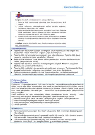 Modul Ajar PJOK Kelas 5 Fase C Kurikulum Merdeka | PDF