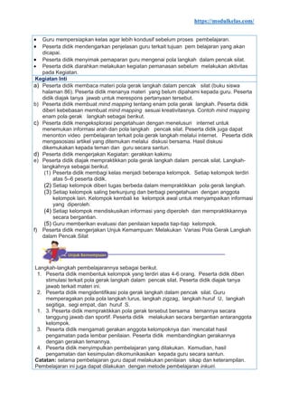 Modul Ajar PJOK Kelas 5 Fase C Kurikulum Merdeka | PDF