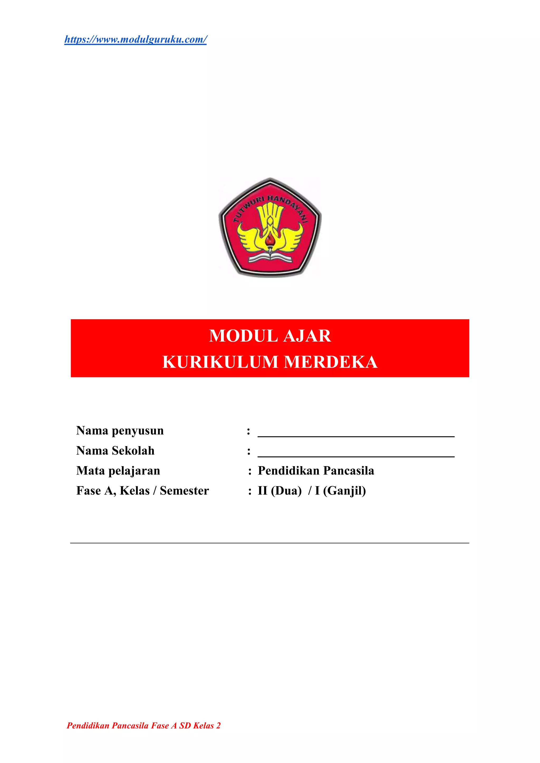 MODUL AJAR PPKN KELAS 2 BAB 1 KURIKULUM MERDEKA.docx