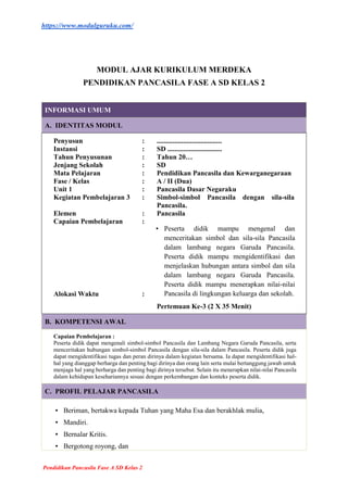 MODUL AJAR PPKN KELAS 2 BAB 1 KURIKULUM MERDEKA.docx