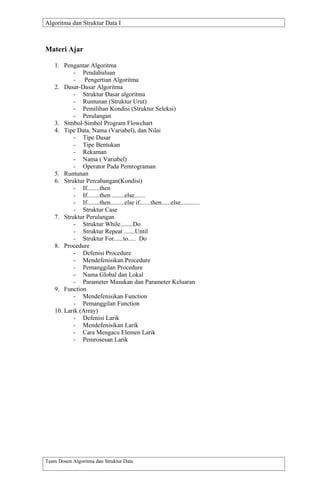 Modul algoritma dan struktur data i | PDF