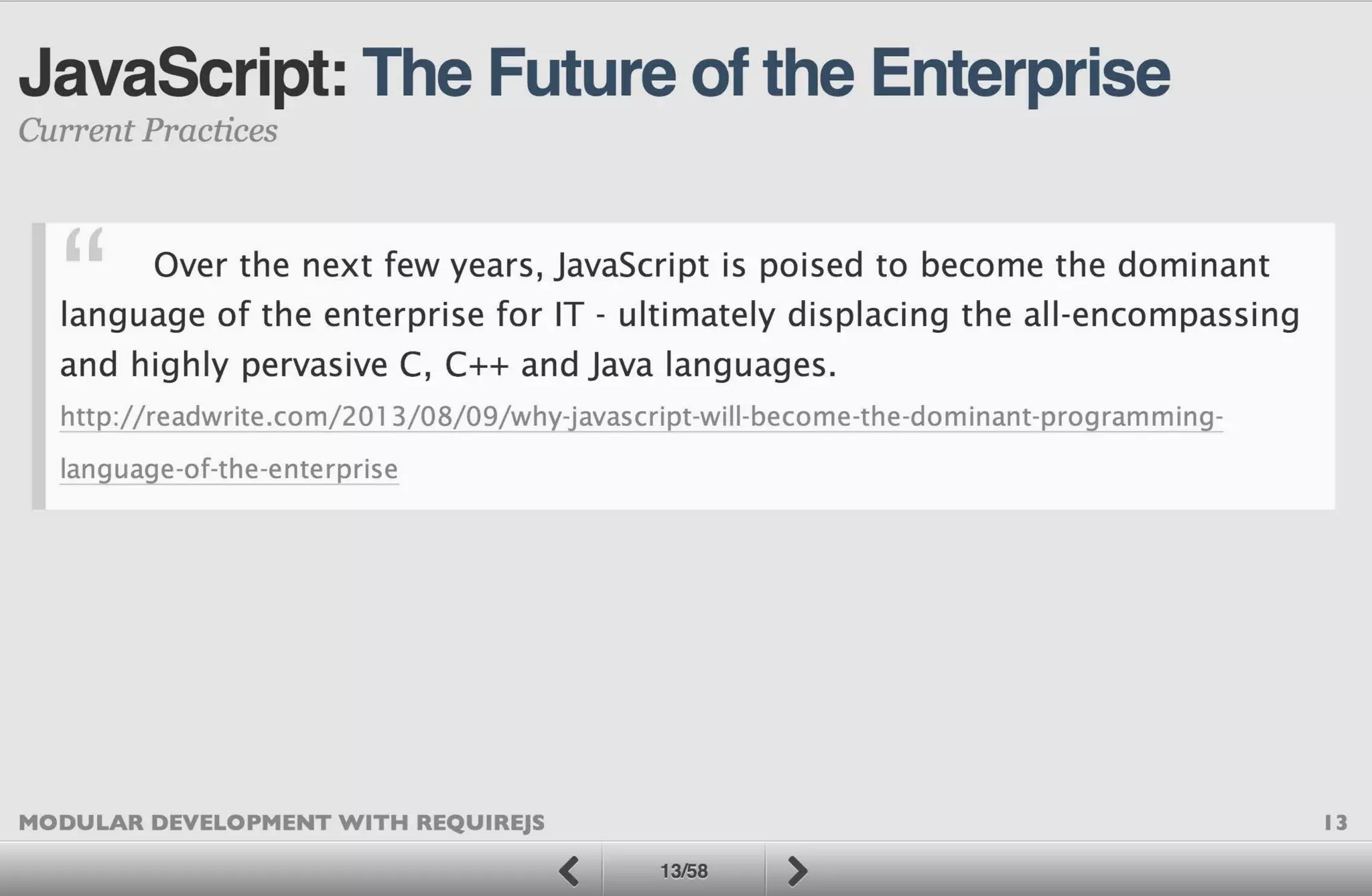 Modular Development with RequireJS