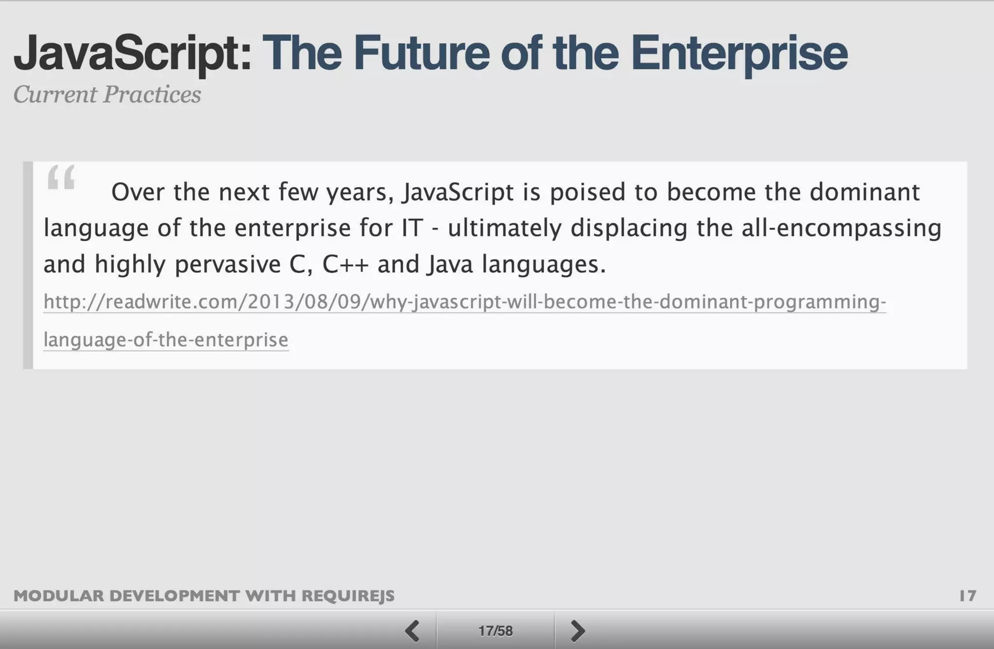 Modular Development with RequireJS