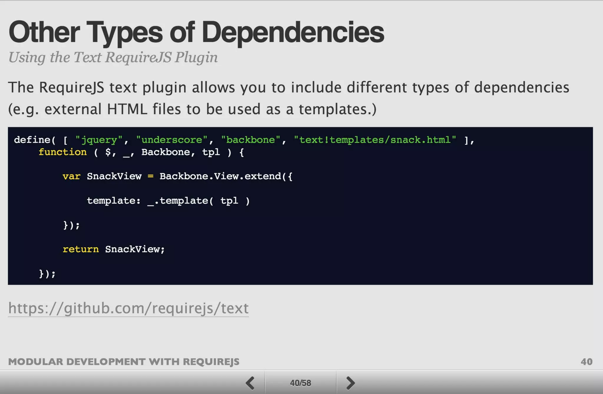 Modular Development with RequireJS