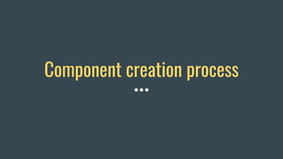 Component creation process
 