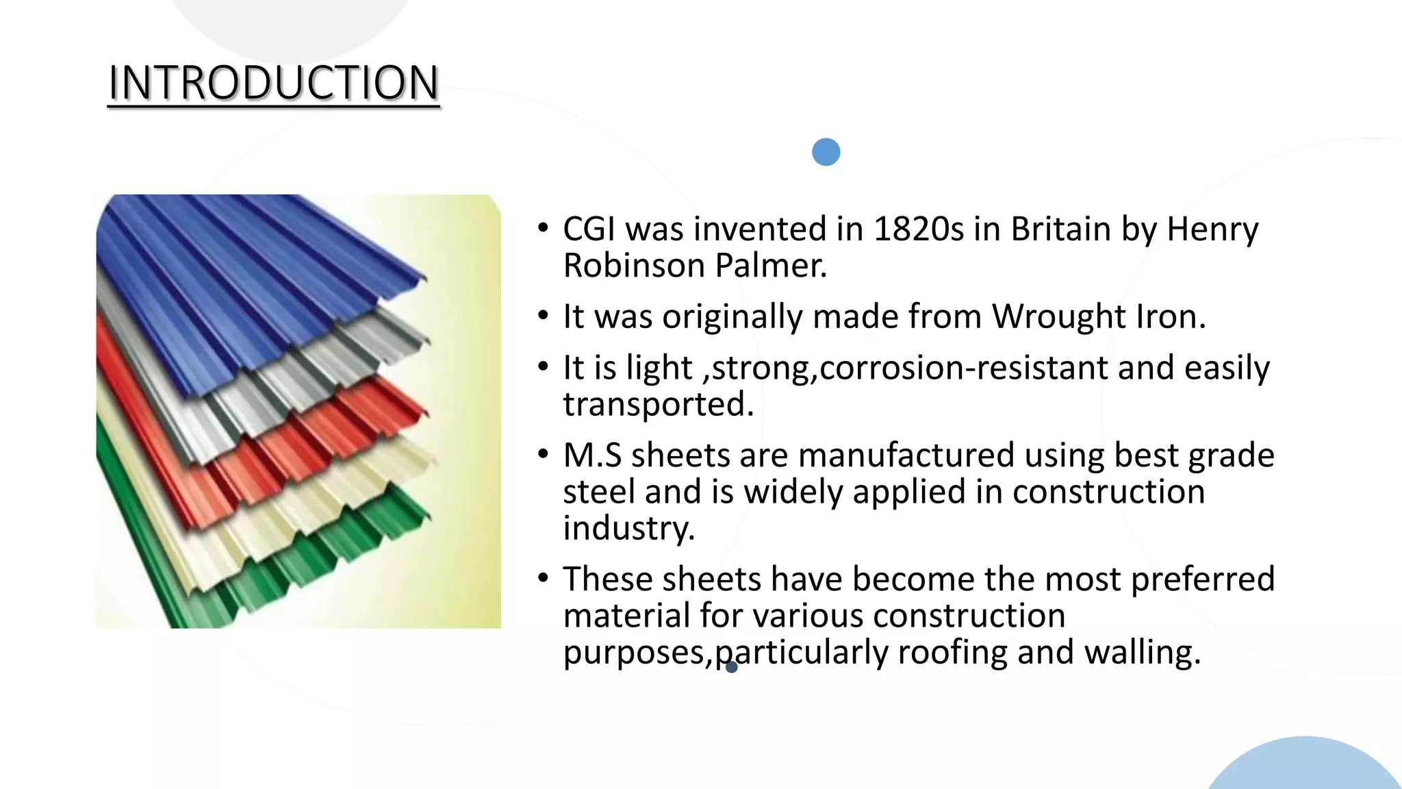 PARTITIONS AND ROOFING SHEETS | PPTX