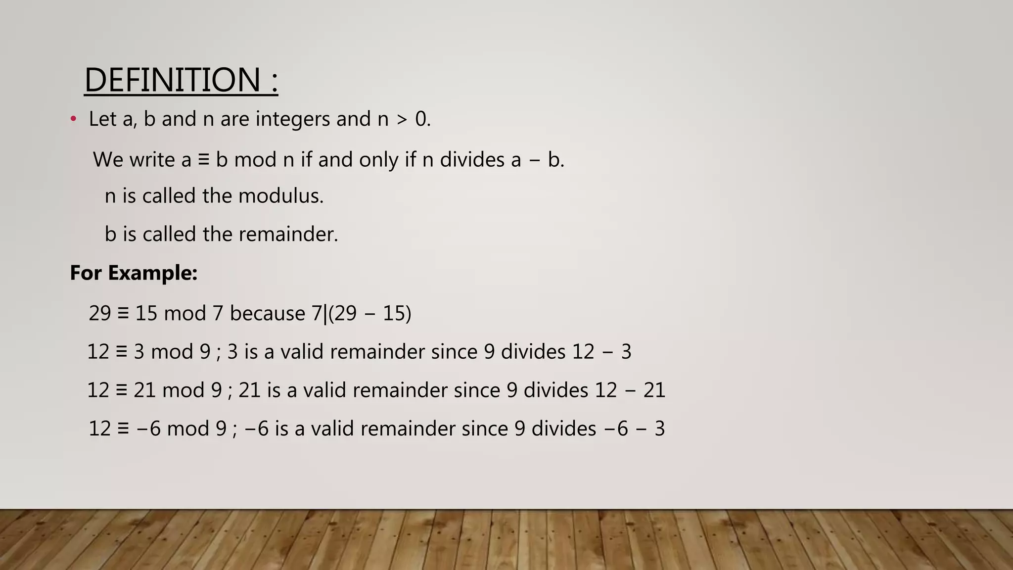 Modular arithmetic | PPTX