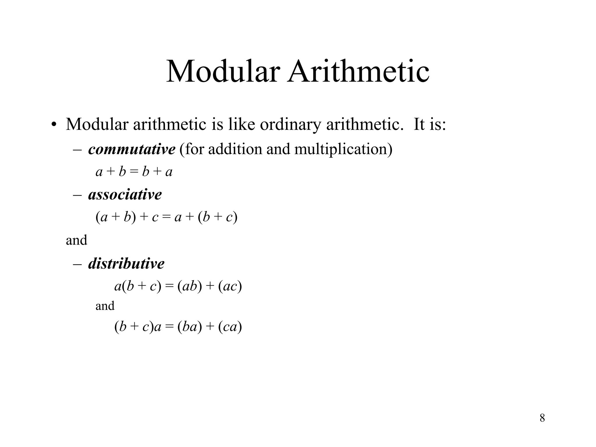 Modular Arithmetic concept in mathematics | PPT