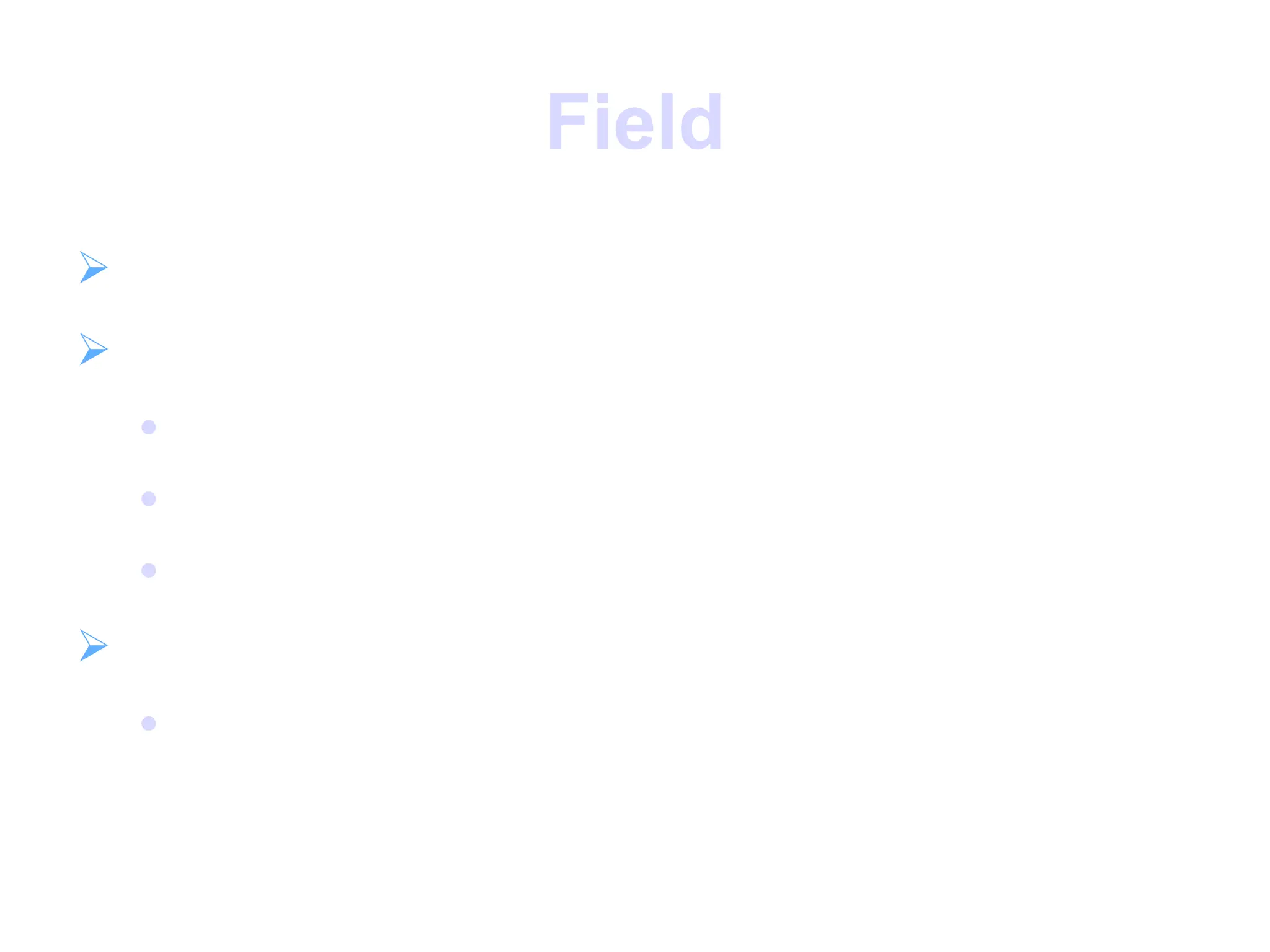 Field
 a set of numbers
 with two operations which form:

Abelian group for addition

Abelian group for multiplication (ignoring 0)

ring
 have hierarchy with more axioms/laws

group -> ring -> field
 