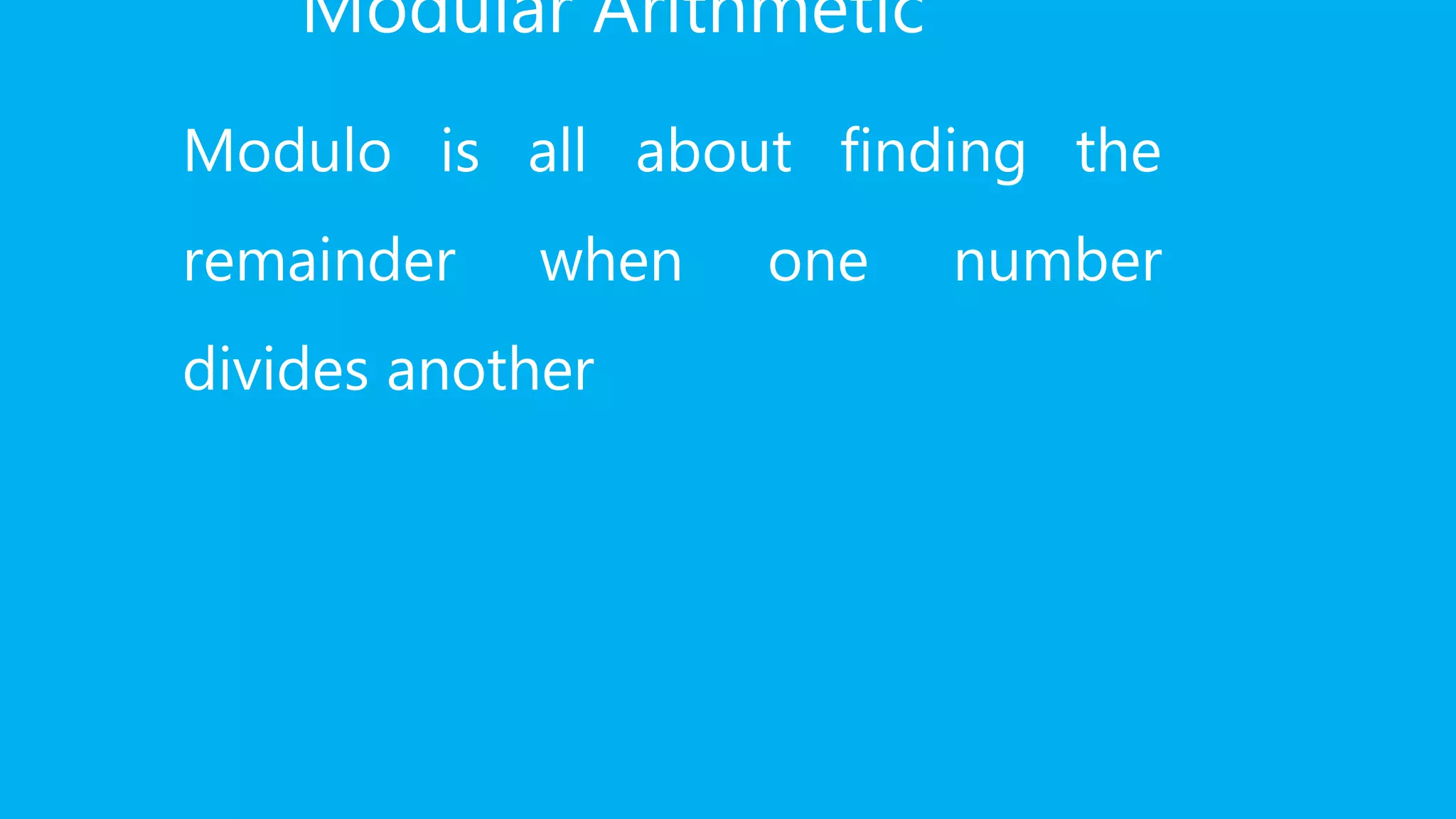 Modular arithmetic revision card | PPTX