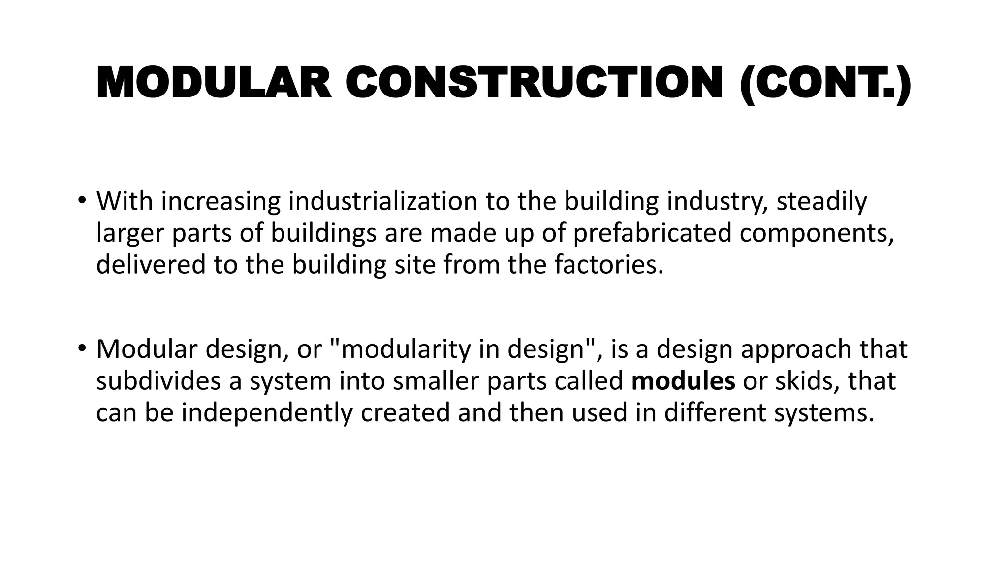 Modular construction ppt | PPTX