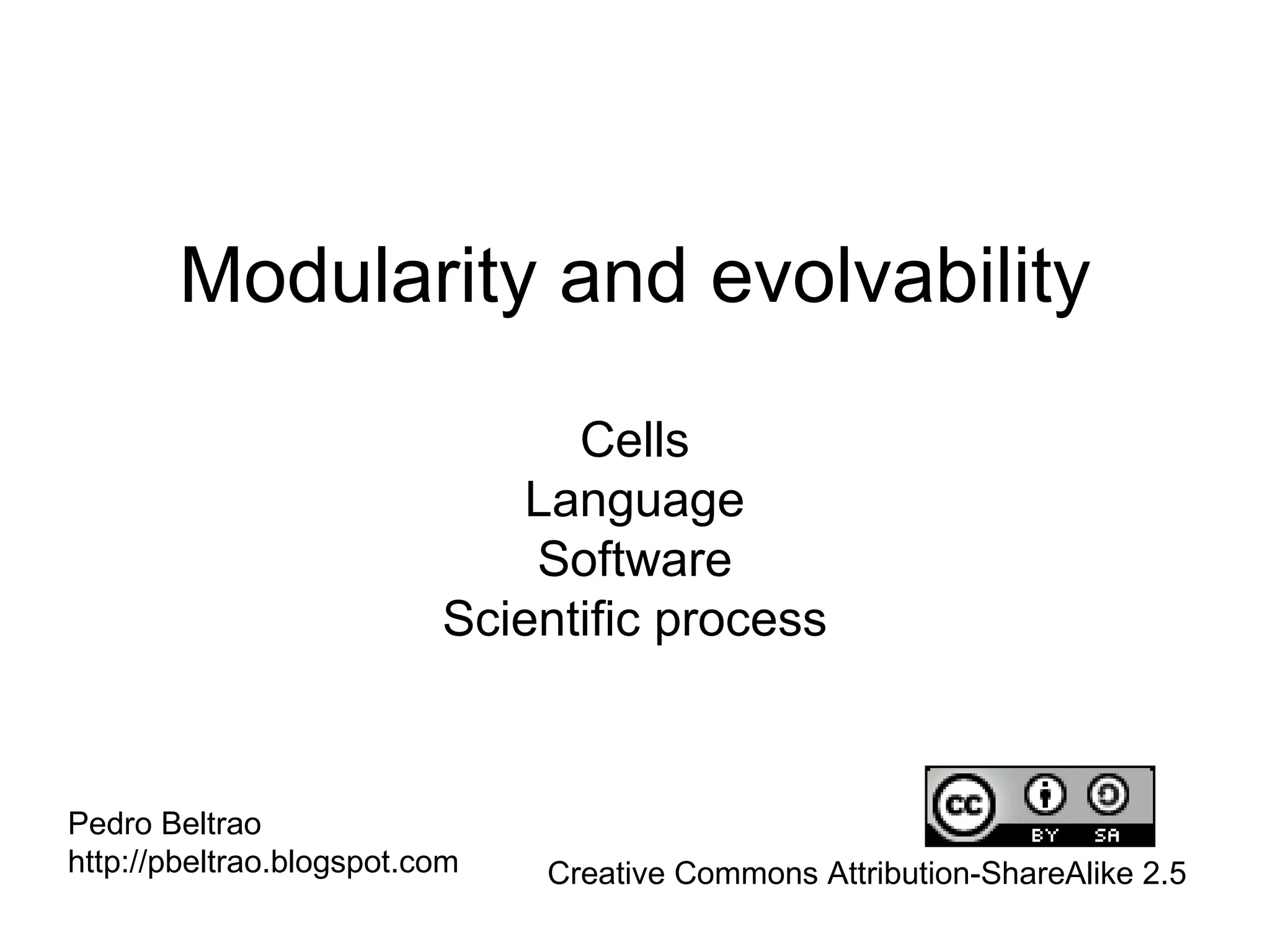 Modularity and evolvability | PPT
