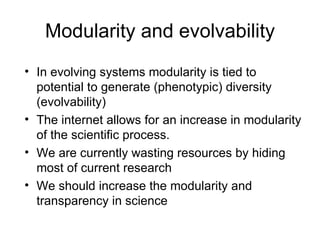 Modularity and evolvability | PPT | Desktop Publishing | Computer ...