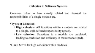 Module Cohesion Decomposition, Modularity, Coupling, and Cohesion: Foundations of ...
