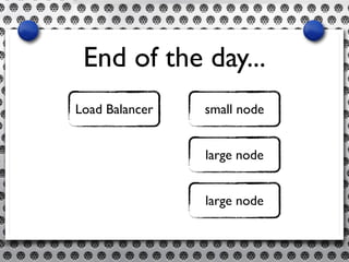 End of the day...
Load Balancer small node
large node
large node
 